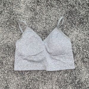 Gray sports bra